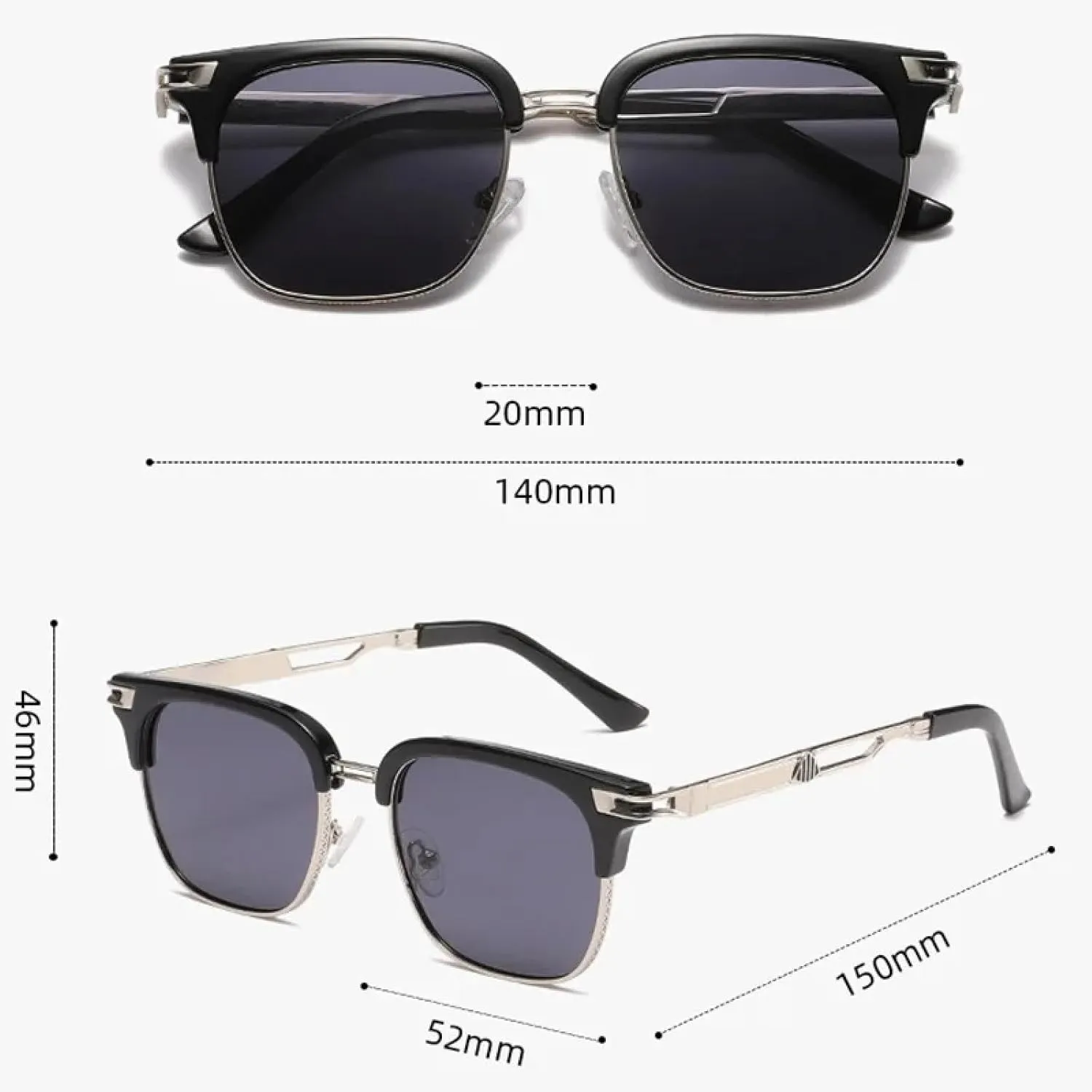 Trendy Metal Frame Sunglasses for Women Men Classic Vintage Style Fashion Accessories Uv400