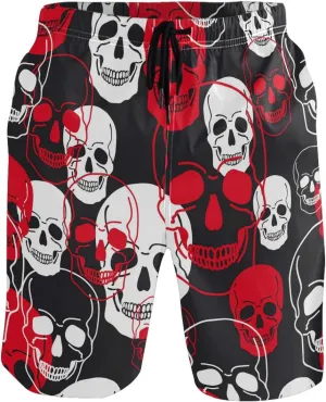 visesunny Fashion Cool Style Men's Beach Shorts Swim Trunks Quick Dry Casual Polyester Swim Shorts with Pockets S-XXL