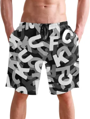 visesunny Fashion Cool Style Men's Beach Shorts Swim Trunks Quick Dry Casual Polyester Swim Shorts with Pockets S-XXL