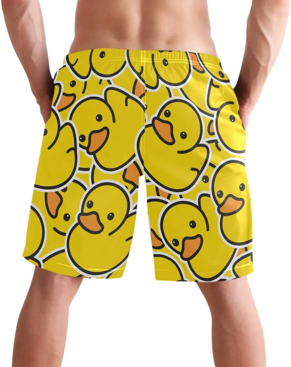 visesunny Fashion Cool Style Men's Beach Shorts Swim Trunks Quick Dry Casual Polyester Swim Shorts with Pockets S-XXL