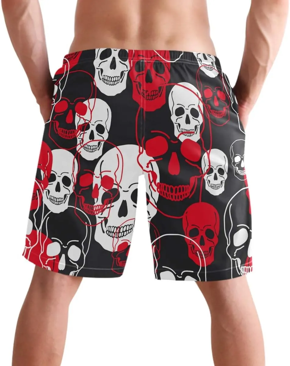 visesunny Fashion Cool Style Men's Beach Shorts Swim Trunks Quick Dry Casual Polyester Swim Shorts with Pockets S-XXL