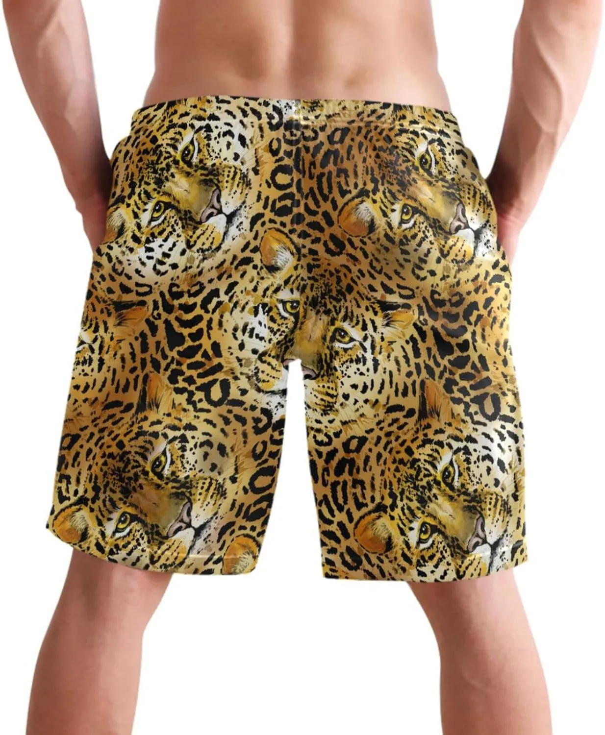 visesunny Fashion Funny Style Men's Beach Shorts Swim Trunks Quick Dry Casual Polyester Swim Shorts with Pockets S-XXL