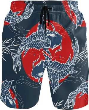 visesunny Fashion Funny Style Men's Beach Shorts Swim Trunks Quick Dry Casual Polyester Swim Shorts with Pockets S-XXL