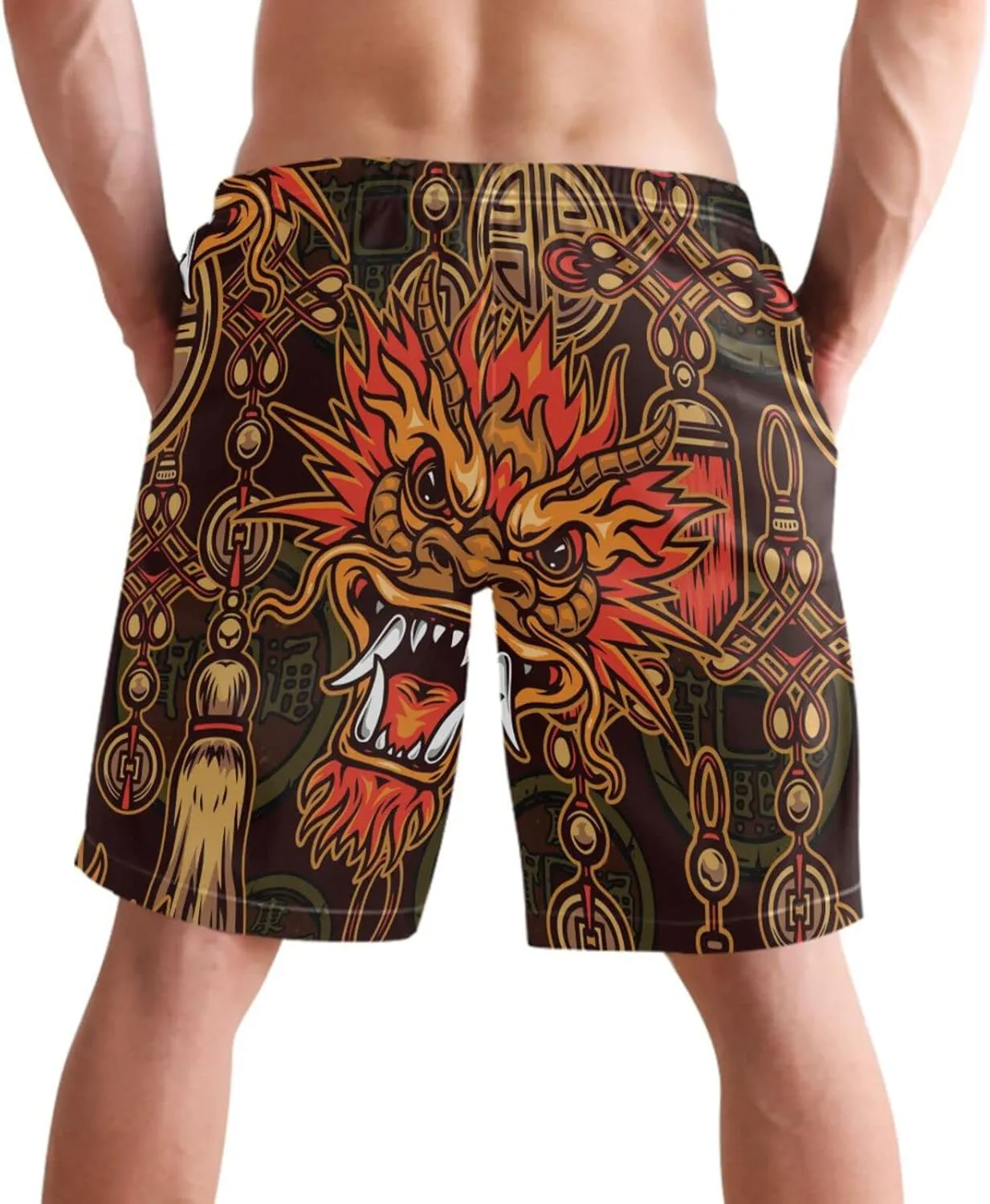 visesunny Men's Novelty Beach Shorts Soft Swimwear Sports Running Swim Board Shorts Bathing Suits Mesh Lining
