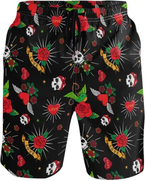 visesunny Men's Novelty Beach Shorts Soft Swimwear Sports Running Swim Board Shorts Bathing Suits Mesh Lining
