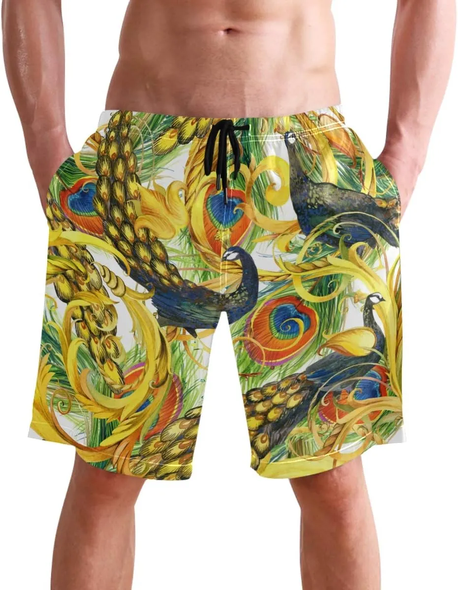 visesunny Men's Novelty Beach Shorts Soft Swimwear Sports Running Swim Board Shorts Bathing Suits Mesh Lining