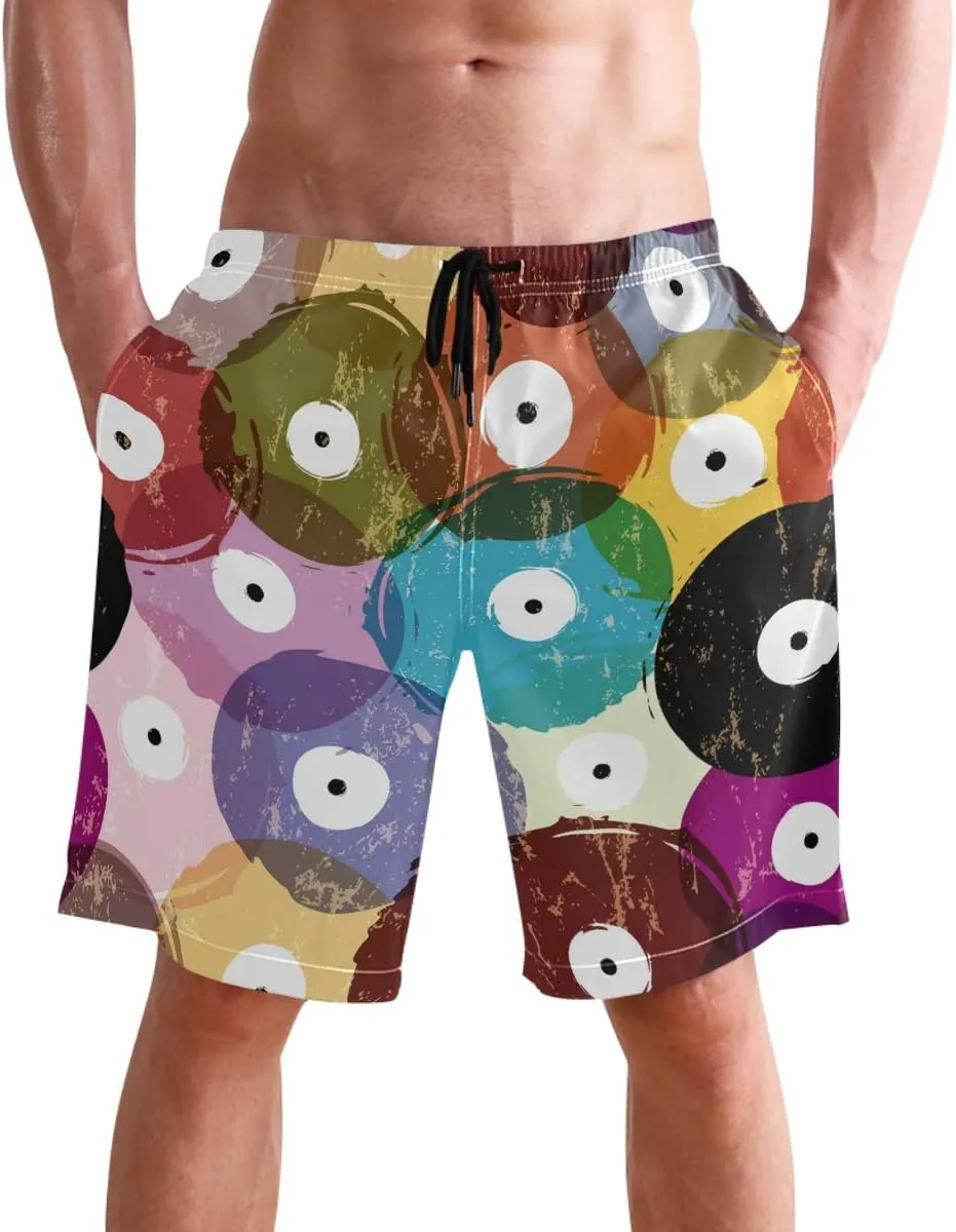 visesunny Men's Novelty Beach Shorts Soft Swimwear Sports Running Swim Board Shorts Bathing Suits Mesh Lining