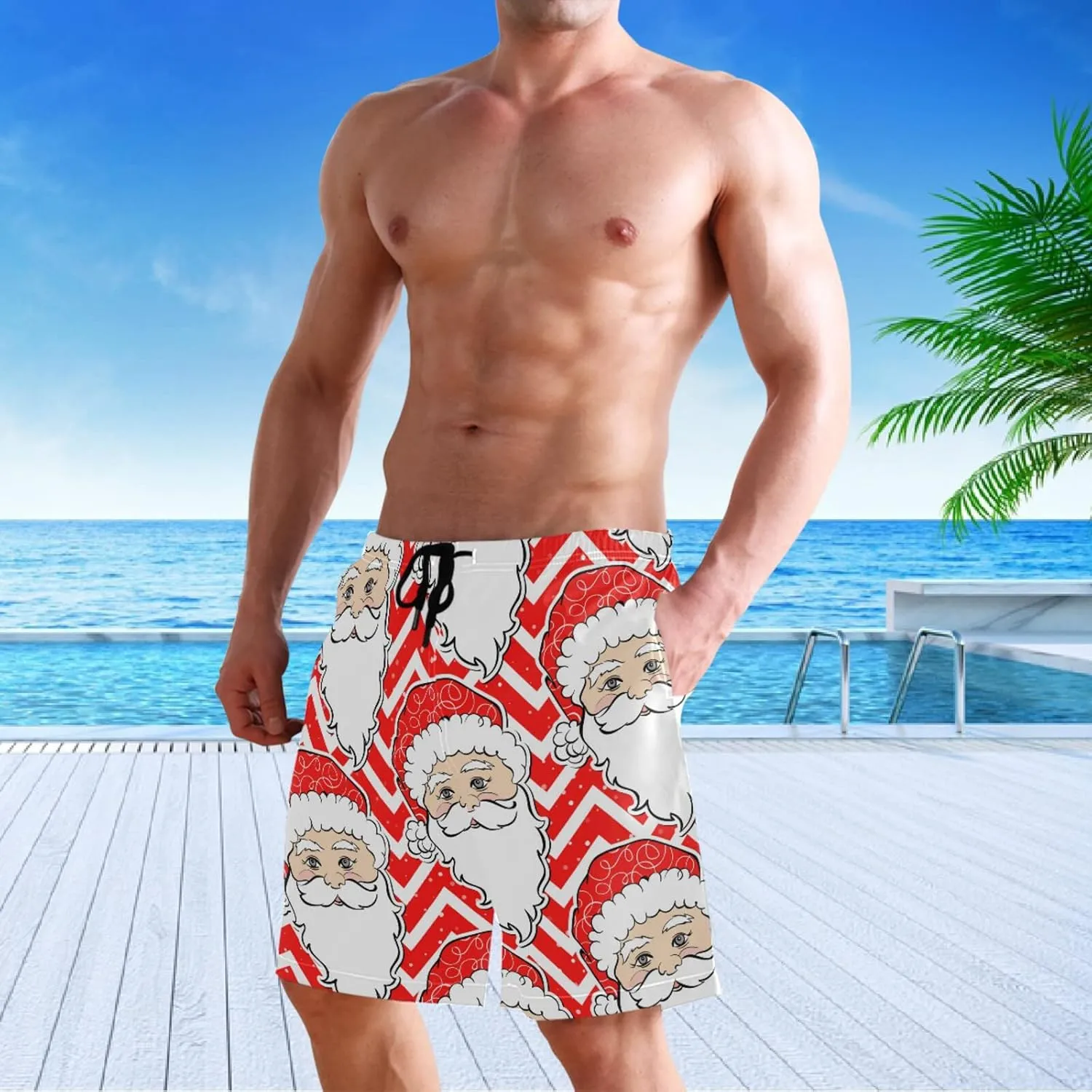 visesunny Men's Novelty Beach Shorts Soft Swimwear Sports Running Swim Board Shorts Bathing Suits Mesh Lining