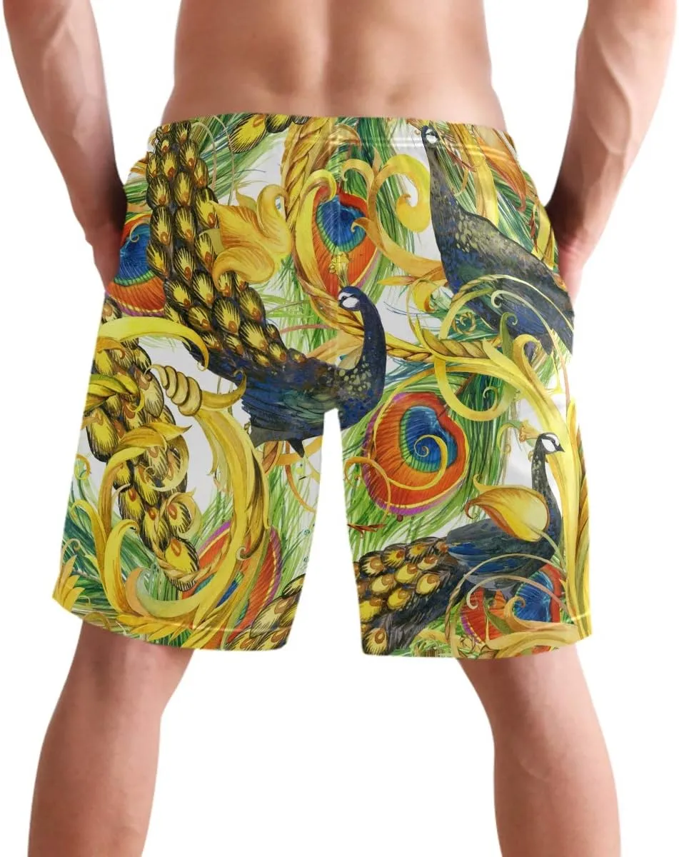 visesunny Men's Novelty Beach Shorts Soft Swimwear Sports Running Swim Board Shorts Bathing Suits Mesh Lining