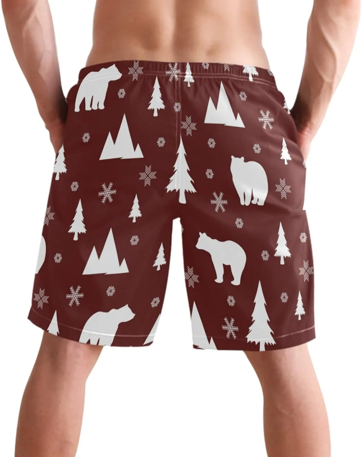 visesunny Men's Novelty Beach Shorts Soft Swimwear Sports Running Swim Board Shorts Bathing Suits Mesh Lining