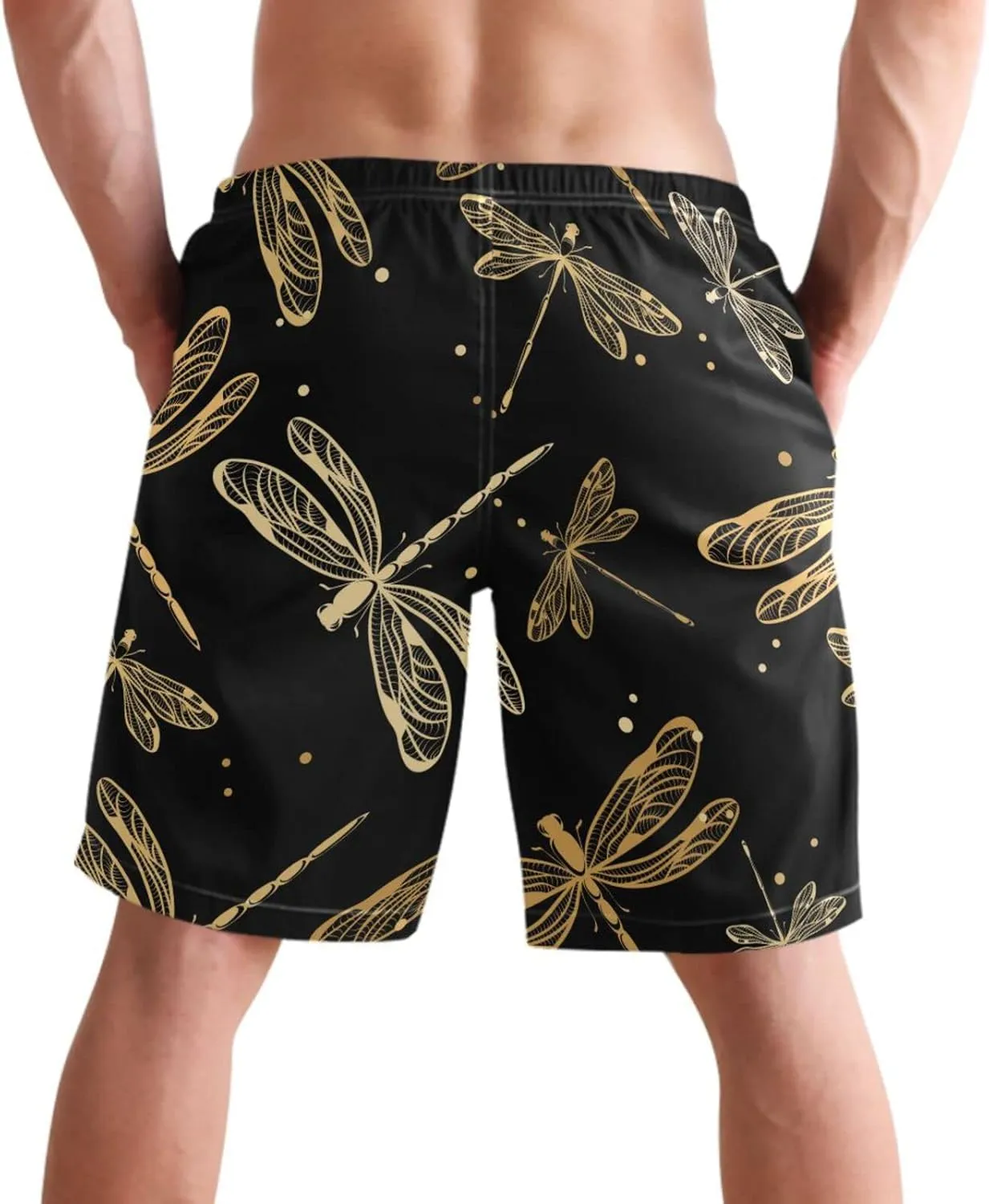 visesunny Men's Novelty Beach Shorts Soft Swimwear Sports Running Swim Board Shorts Bathing Suits Mesh Lining