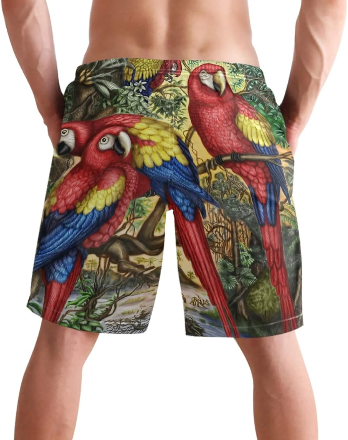 visesunny Men's Novelty Beach Shorts Soft Swimwear Sports Running Swim Board Shorts Bathing Suits Mesh Lining