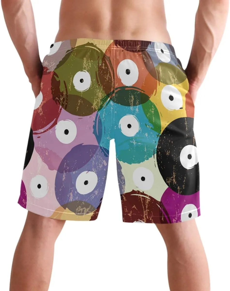 visesunny Men's Novelty Beach Shorts Soft Swimwear Sports Running Swim Board Shorts Bathing Suits Mesh Lining