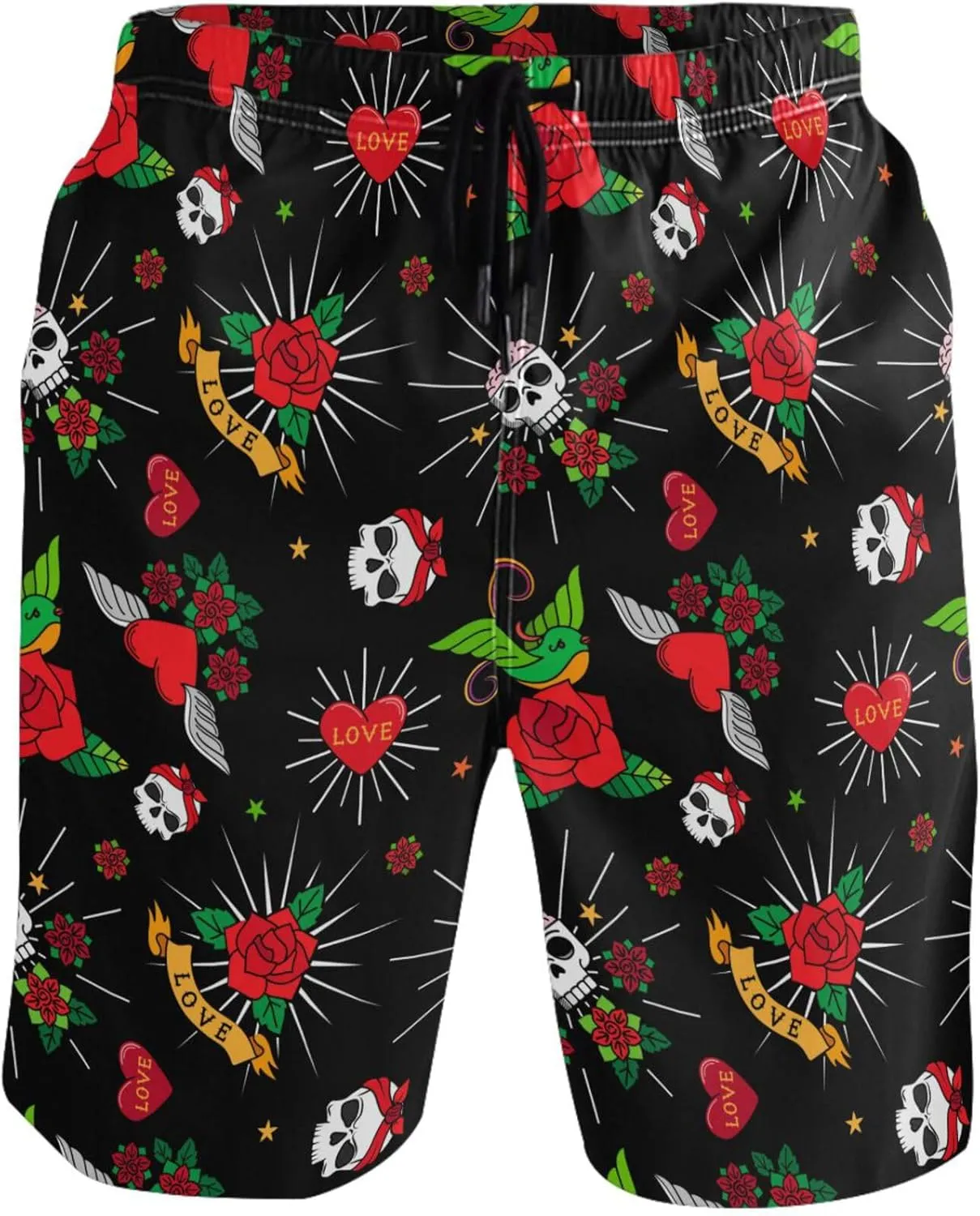 visesunny Men's Novelty Beach Shorts Soft Swimwear Sports Running Swim Board Shorts Bathing Suits Mesh Lining