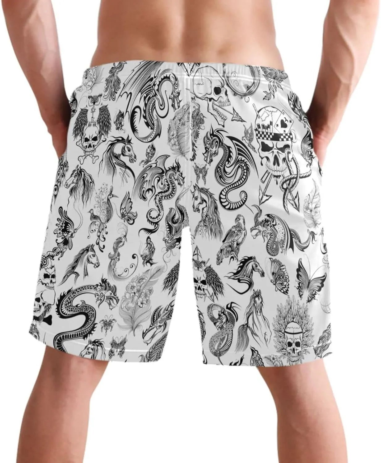 visesunny Mens Swim Trunks with Mesh Lining Lightweight Quick Dry Holiday Beach Swim Suits Board Shorts for Men