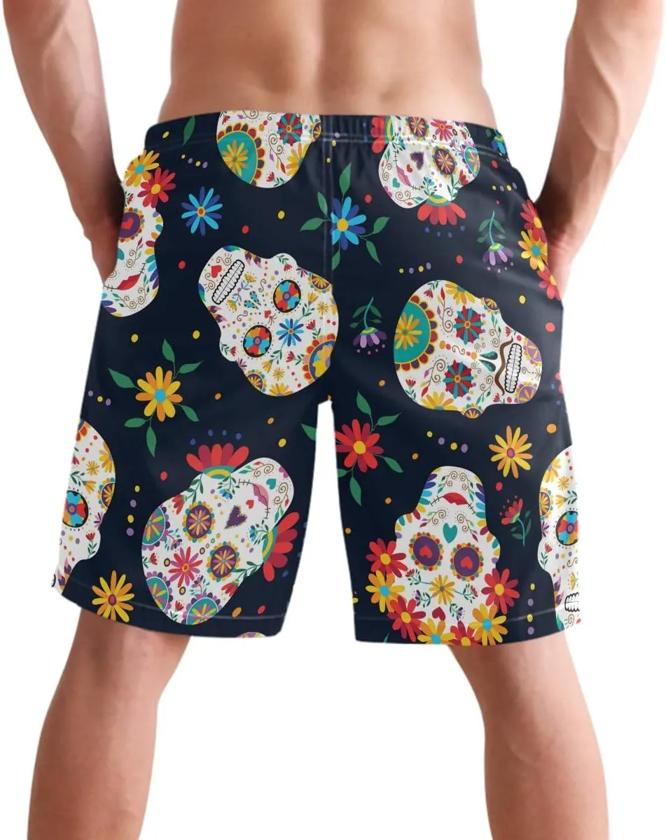 visesunny New Summer Men's Swim Trunks Quick Dry Bathing Suits Holiday Beach Short Casual Board Shorts