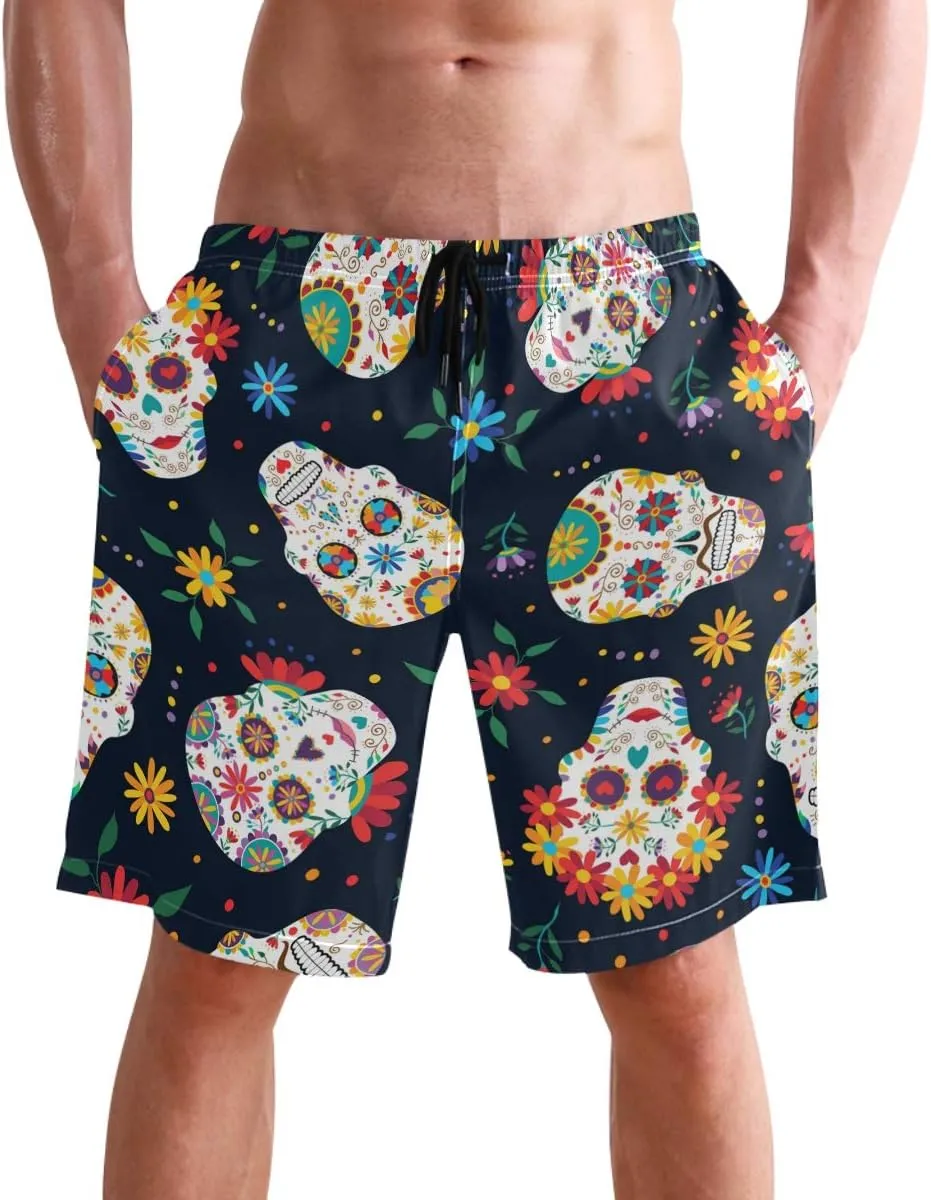 visesunny New Summer Men's Swim Trunks Quick Dry Bathing Suits Holiday Beach Short Casual Board Shorts