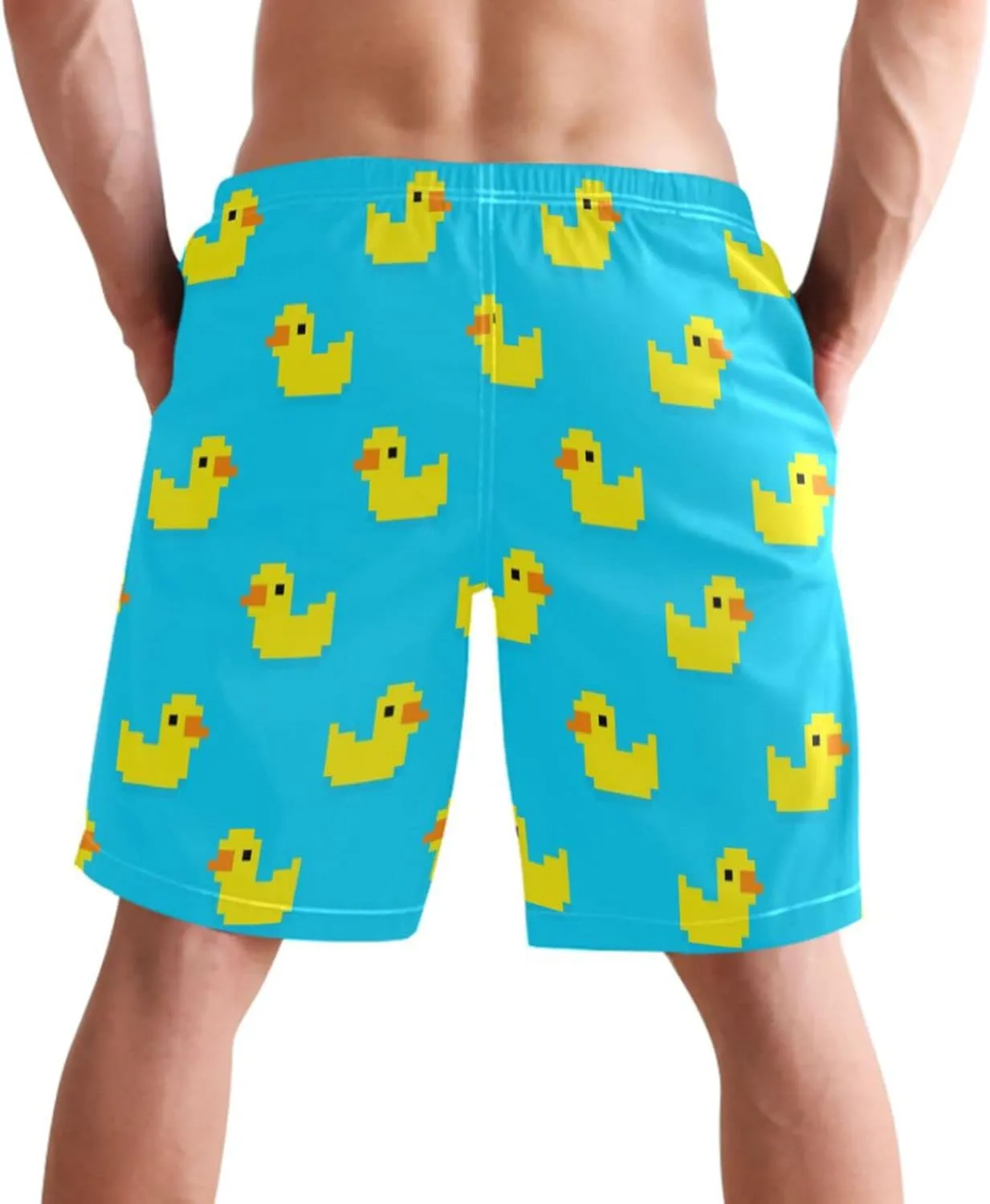 visesunny Stylish Summer Mens Swim Trunks Quick Dry Beachwear Sports Swim Board Shorts Holiday Party Bathing Suits