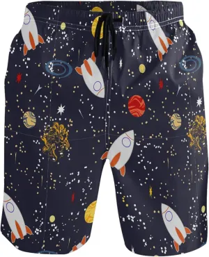 visesunny Stylish Summer Mens Swim Trunks Quick Dry Beachwear Sports Swim Board Shorts Holiday Party Bathing Suits