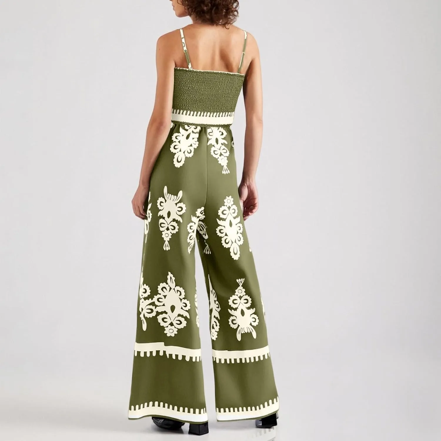 Wide Leg Jumpsuit Women Summer 2025 Rompers & Overalls Floral Comfy Short Sleeve Resort Wear Retro Jumpsuits