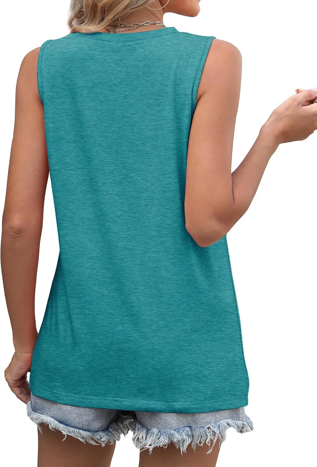 WIHOLL Summer Tank Tops for Women Loose Fit Crew Neck Casual Sleeveless Tops 2025 Trendy