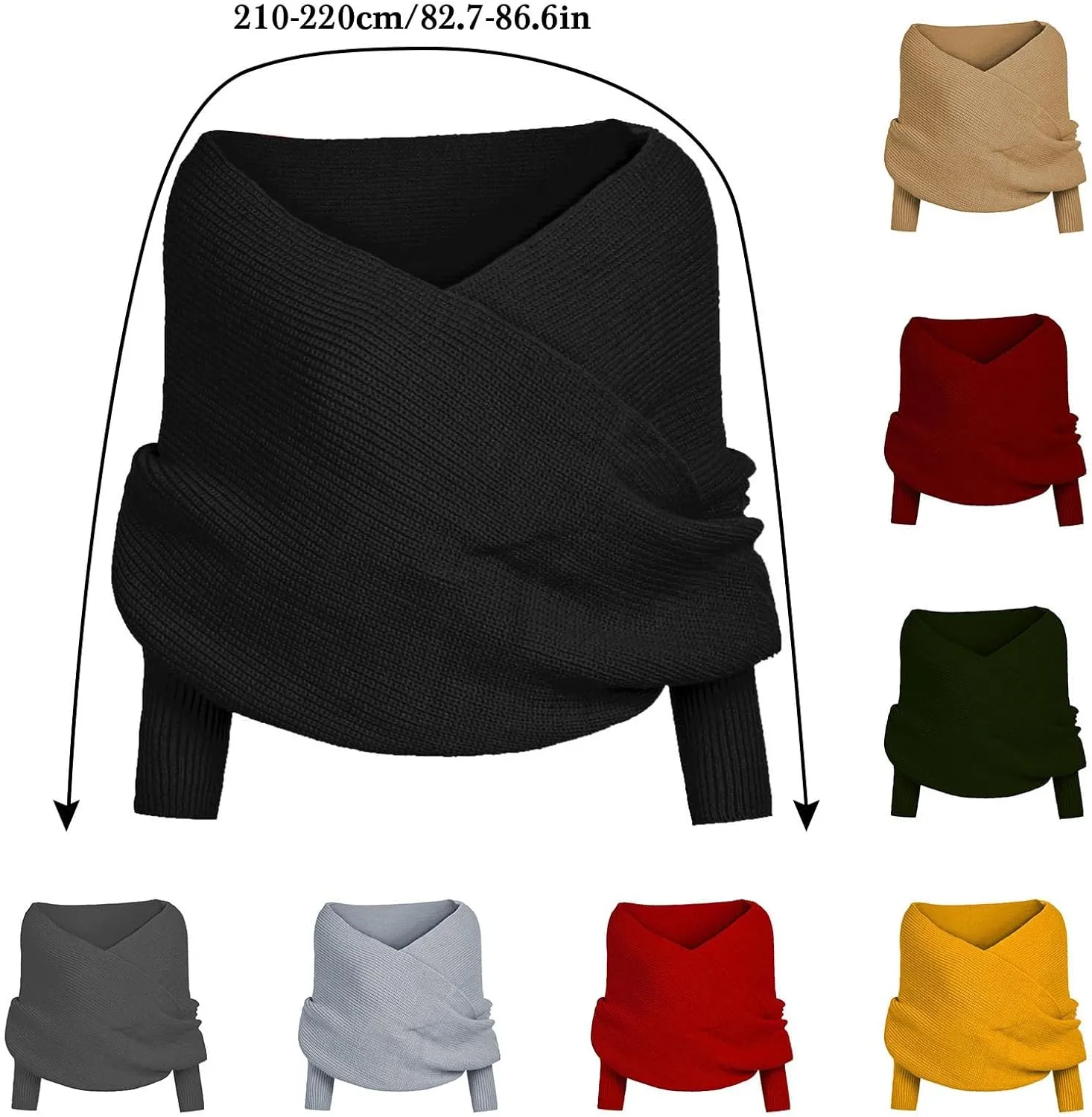 Women Elegant Knitted Shawls and Wraps Open Front Poncho Cape Oversized Cardigan Sweater Scarf Coat Holiday Gifts