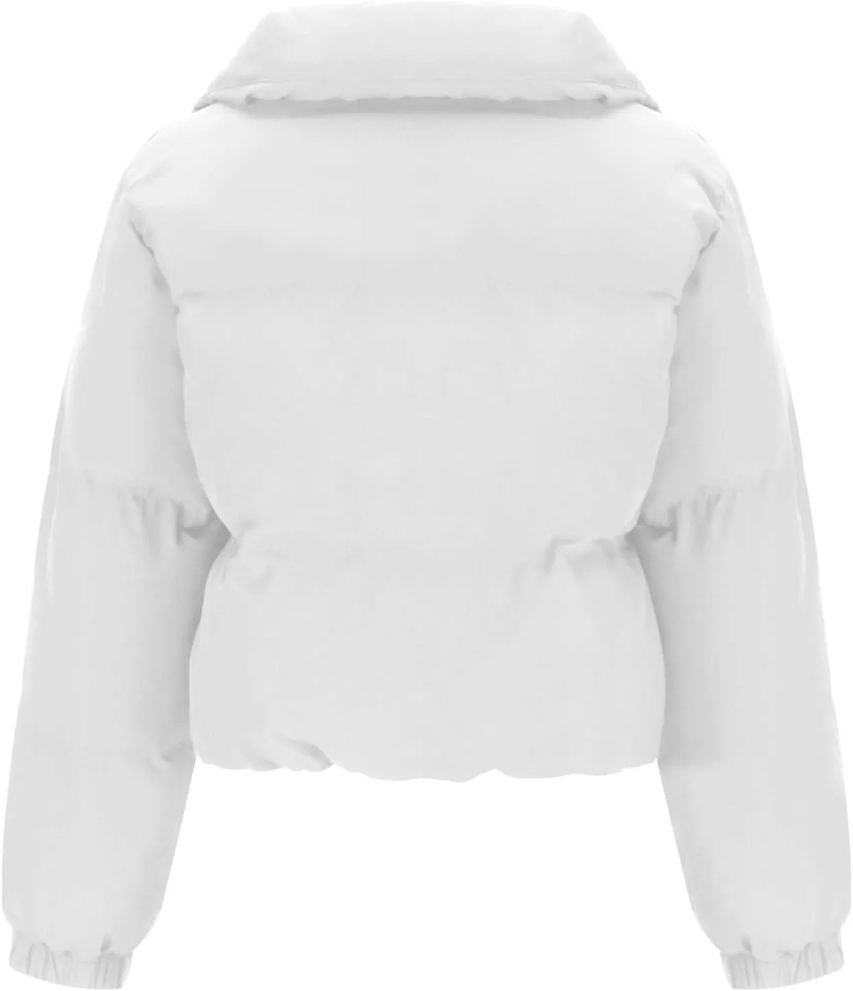 Women's 2024 Winter Long Sleeve Zip Cropped Short Puffer Jacket Parkas Pockets Baggy Down Coats Warm Quilted Jacket
