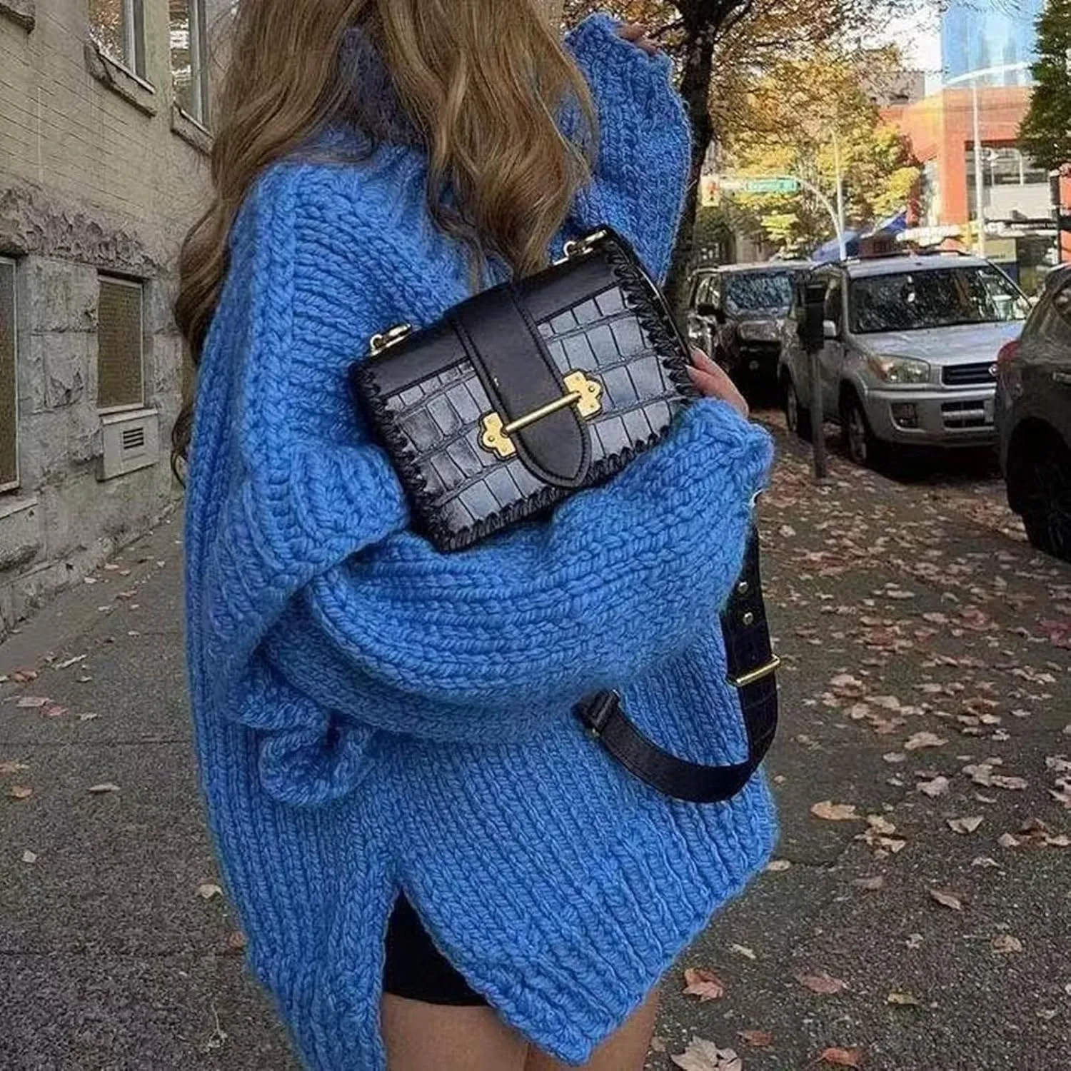 Women's Autumn Winter Oversized Long Sleeve Turtleneck Knit Sweater Cozy Fashion Top Fitted Sports Outerwear Western