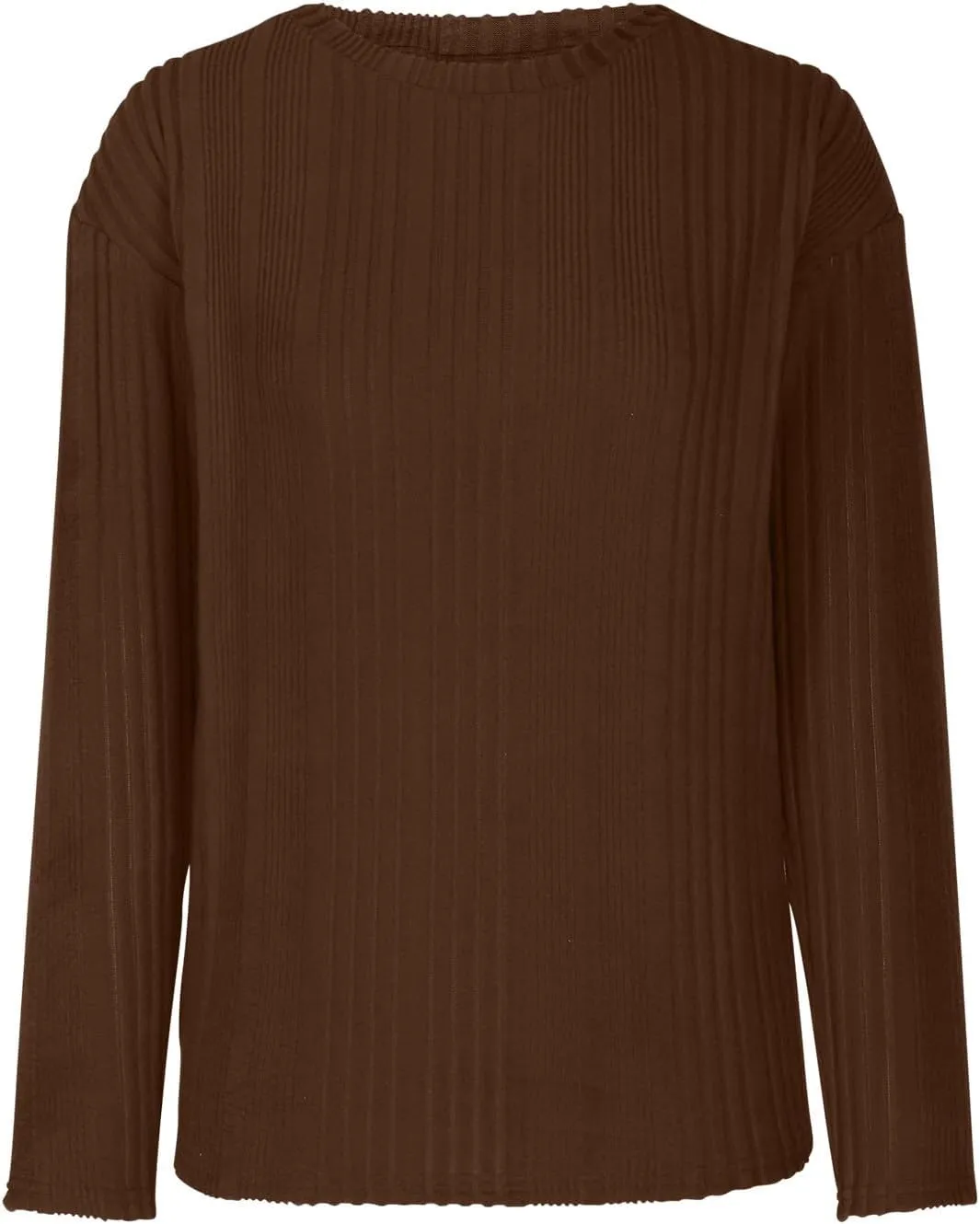 Womens Fall Winter Tops 2024 Soft Long Sleeve Casual Blouses Crewneck Knit Pullover Sweater Tops