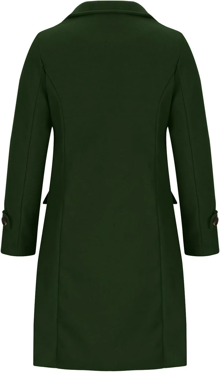 Womens Jacket Wool Blend Coats Vintage Single Breasted Lapel Overcoat Long Sleeve Casual Slim Fit Button Cardigan