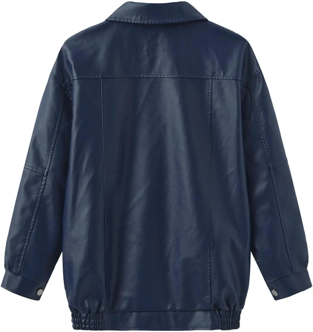 Womens Light Jackets Long Sleeve Full Zip Up Stand Collar Quilted Windbreaker Biker Coat Leather Soft Casual Fluffy