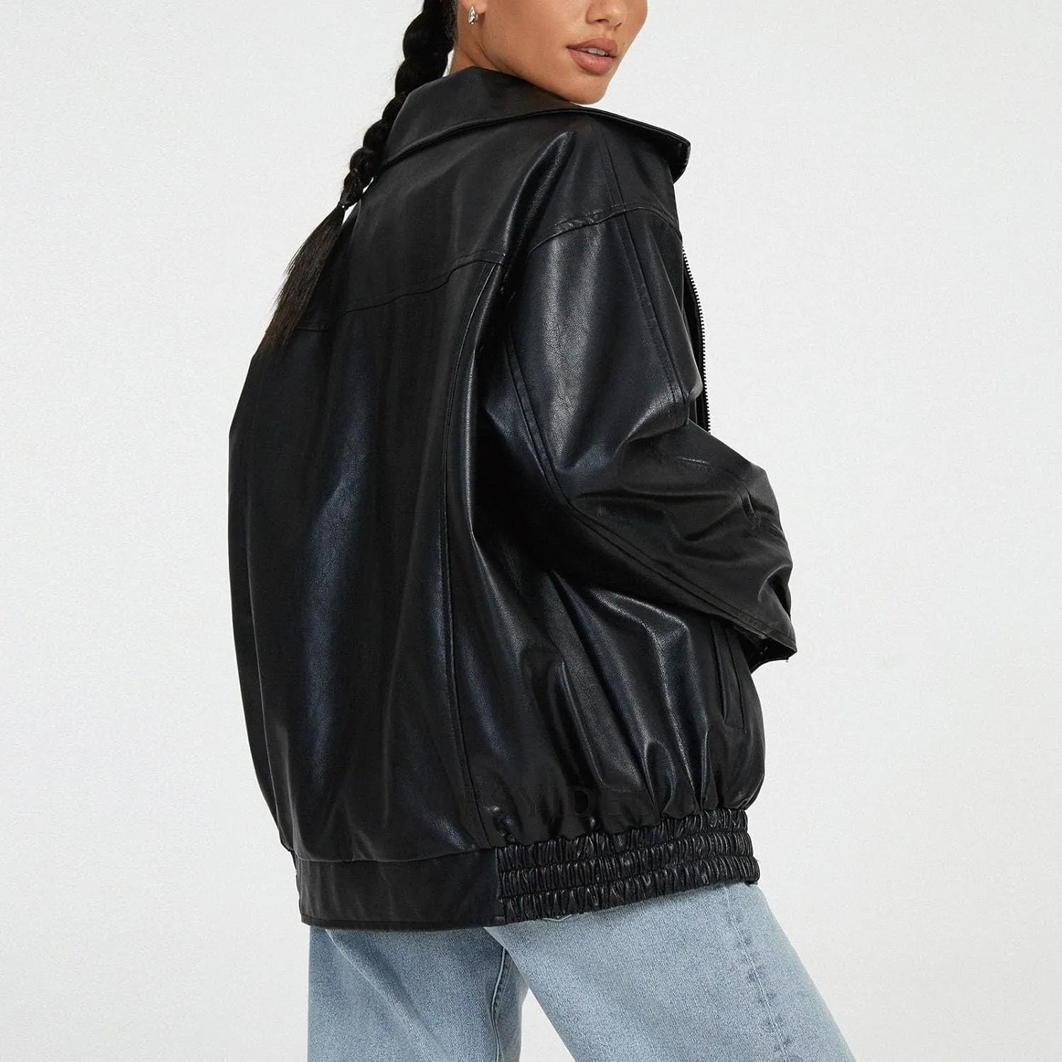 Women's Light Jackets Long Sleeve Zip Leather Quilted Quilt Biker Coat Moto Biker Jacket Soft Retro Cardigans Tops