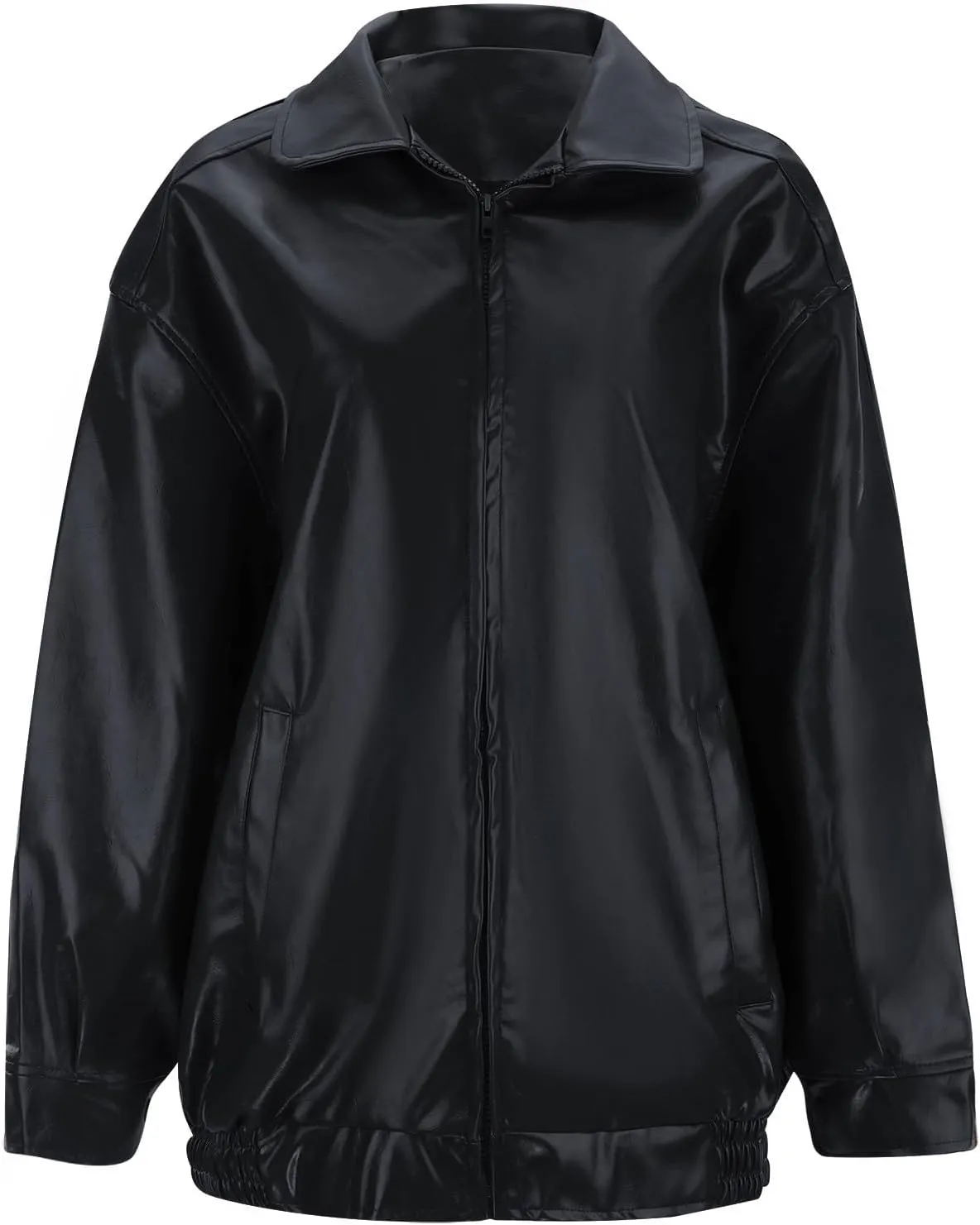 Women's Light Jackets Long Sleeve Zip Leather Quilted Quilt Biker Coat Moto Biker Jacket Soft Retro Cardigans Tops