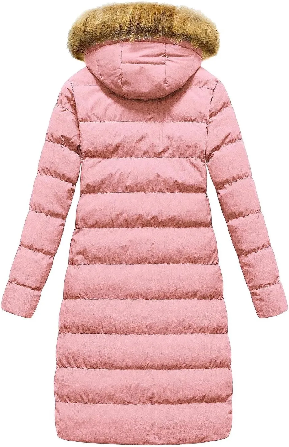 Womens Long Puffer Jacket Lightweight Packable Down Coat Casual Hooded Full Zip Quilted Outwear 2024 Winter Warm Coats