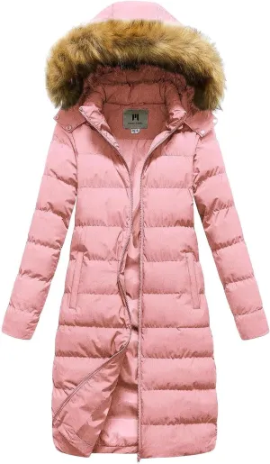 Womens Long Puffer Jacket Lightweight Packable Down Coat Casual Hooded Full Zip Quilted Outwear 2024 Winter Warm Coats