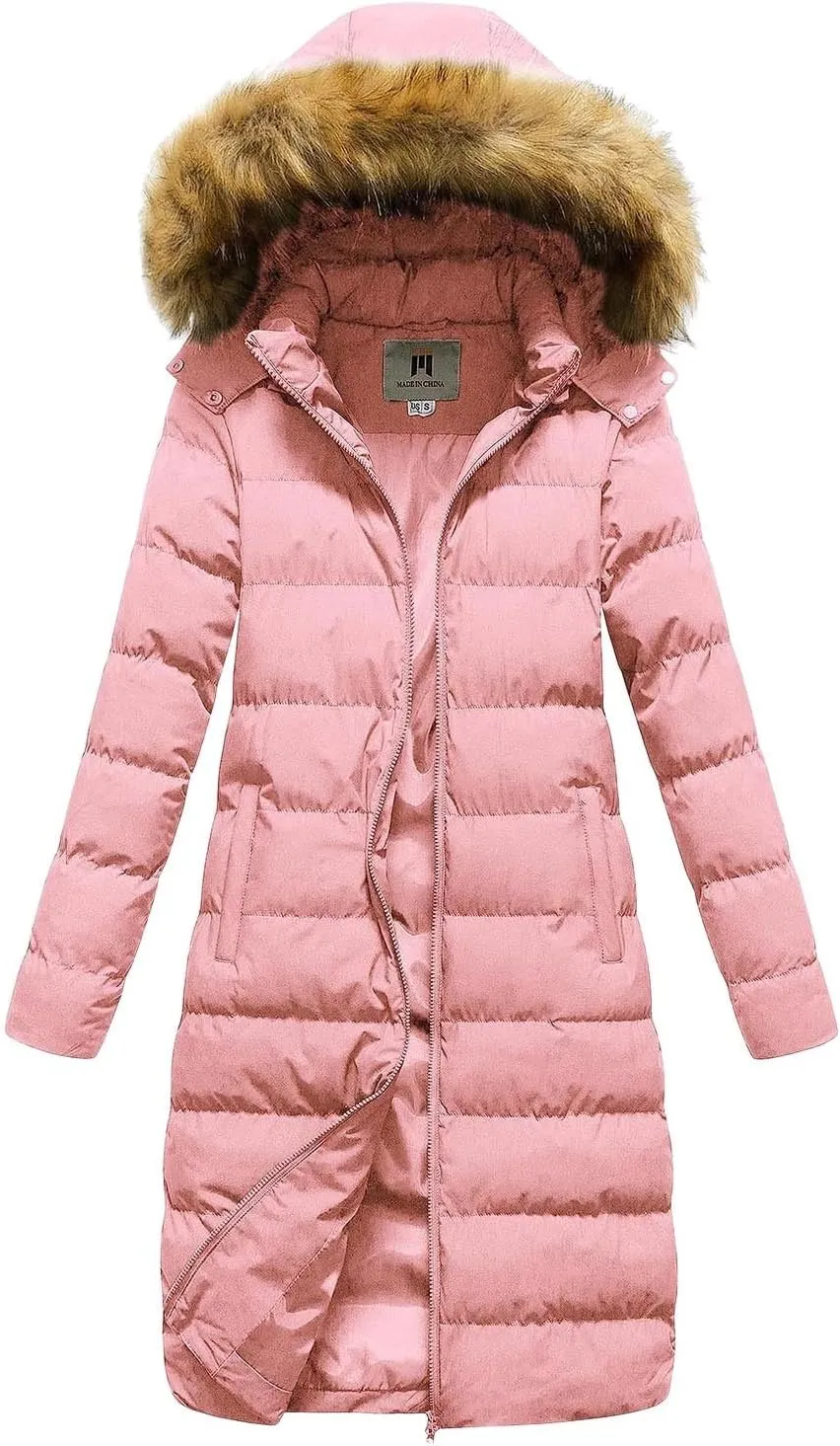 Womens Long Puffer Jacket Lightweight Packable Down Coat Casual Hooded Full Zip Quilted Outwear 2024 Winter Warm Coats