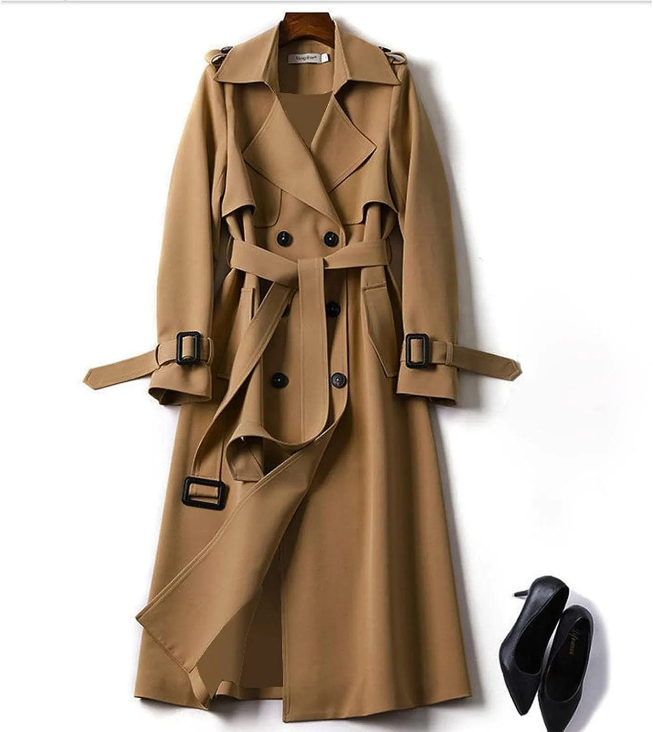 Women's Outerwear Solid Trench Windbreaker Slim Long Fit Coat Overcoat Coat Flexible Boho Outerwear Causal Oversized