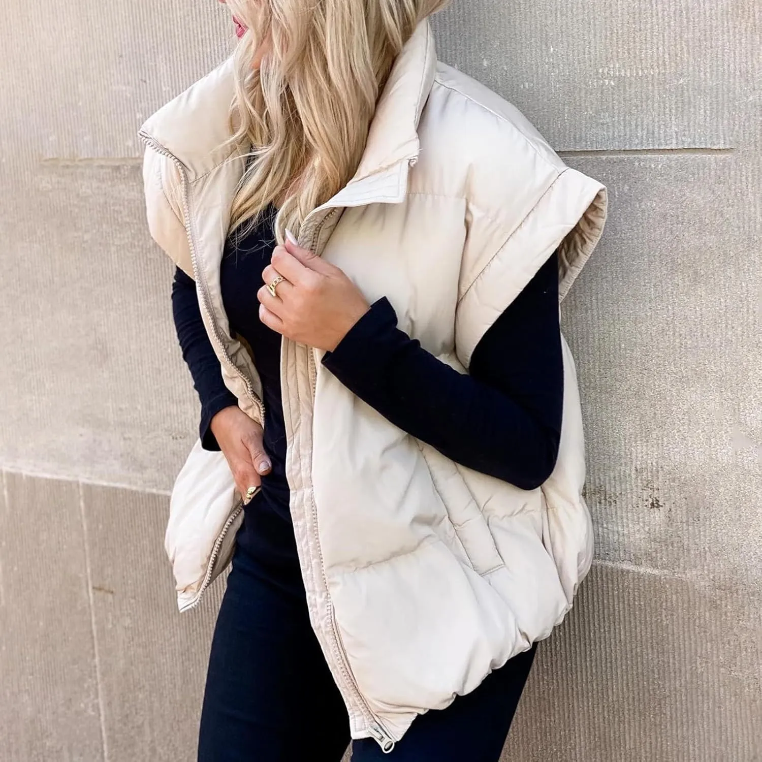 Womens Puffer Vest One Morality Warm V Neck Thin Down Vest Inside Hooded Puffer Vest Women'S Outerwear Vests Zip Up