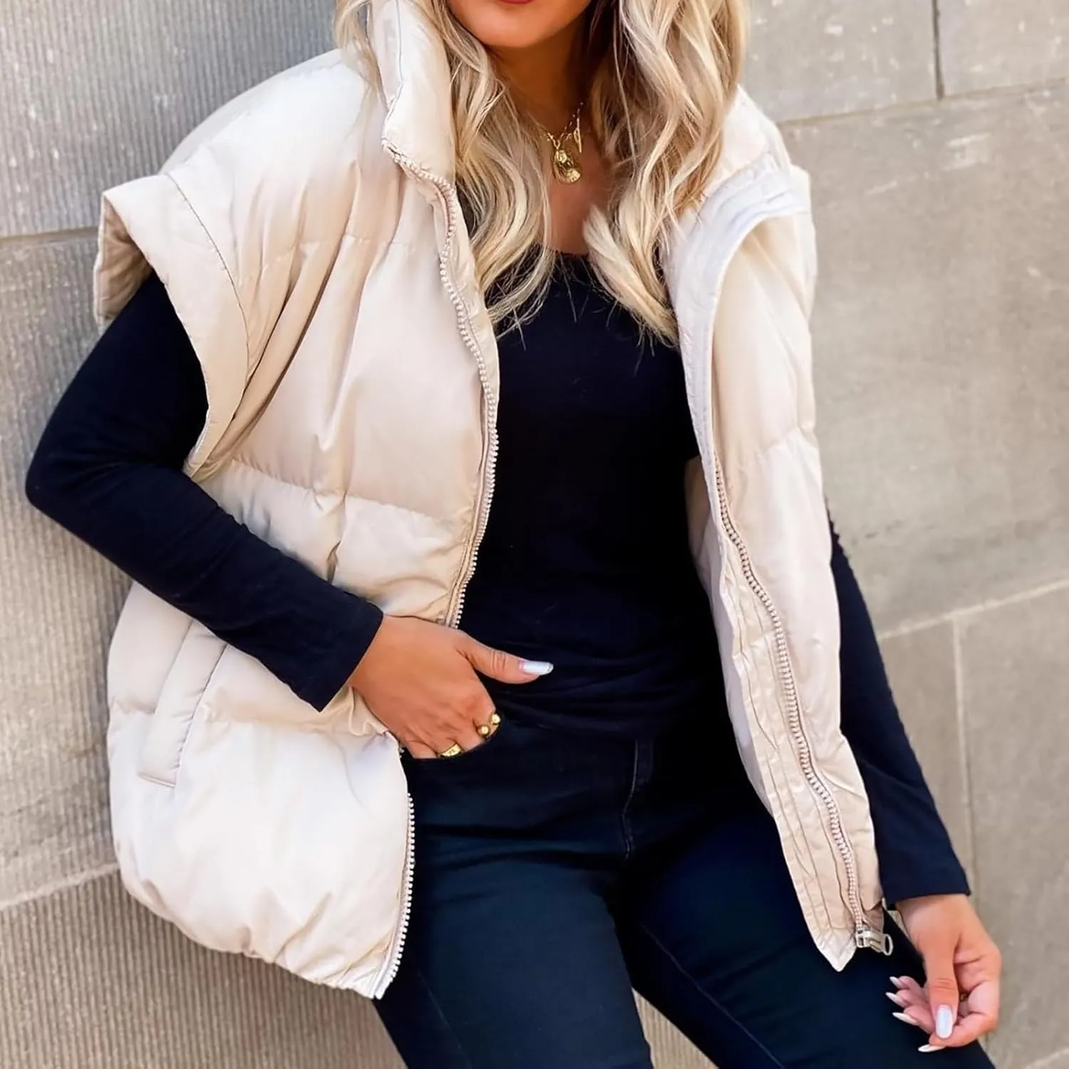 Womens Puffer Vest One Morality Warm V Neck Thin Down Vest Inside Hooded Puffer Vest Women'S Outerwear Vests Zip Up