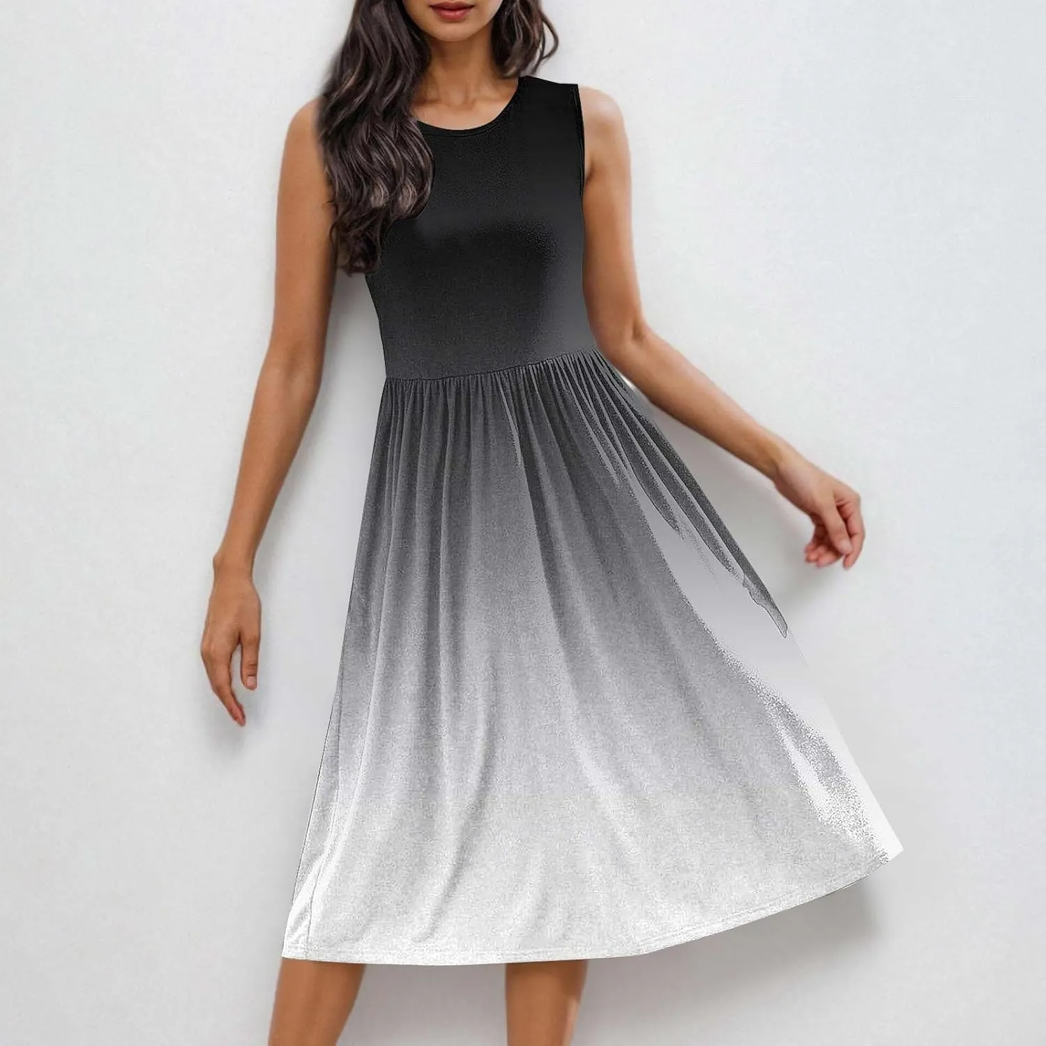 Womens Sleeveless Beach Dresses Trendy Swimsuit Cover Ups Vacation Dresses Flowy Mini Dress Swing Dresses