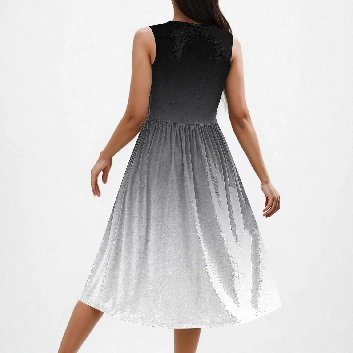 Womens Sleeveless Beach Dresses Trendy Swimsuit Cover Ups Vacation Dresses Flowy Mini Dress Swing Dresses