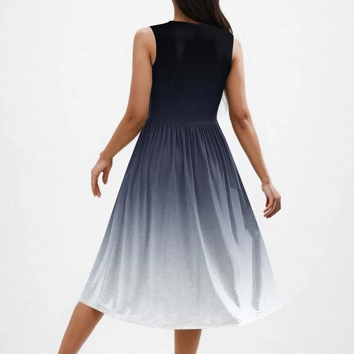 Womens Sleeveless Beach Dresses Trendy Swimsuit Cover Ups Vacation Dresses Flowy Mini Dress Swing Dresses