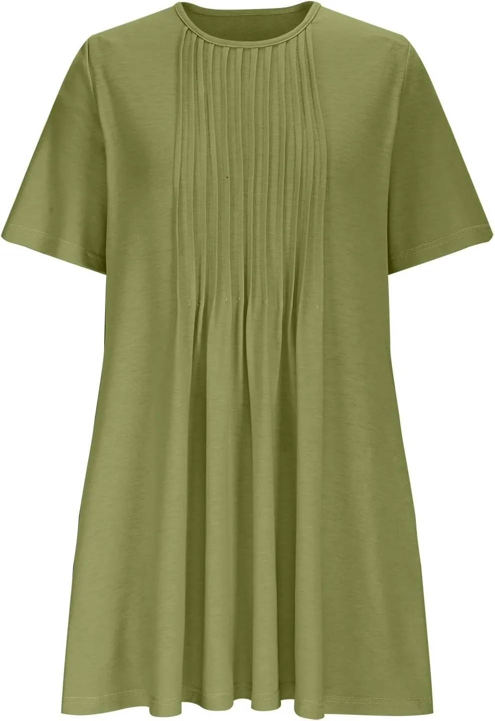 Women's Summer Dresses Pleated Dressy Casual Scooped Neck Beach Vacation T-Shirts Dresses Fashion Short Tunic Dresses