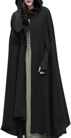 Women's Trendy Trench Coats Open Front Cardigan Jacket Coat Gothic Cape Cloak Plus Size Halloween Costumes for Women