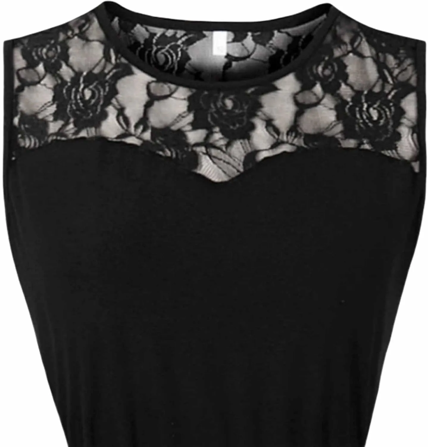 Womens Vintage Floral Lace Dresses Crewneck Sleeveless Wedding Guest Prom Party A line Cocktail Swing Dresses