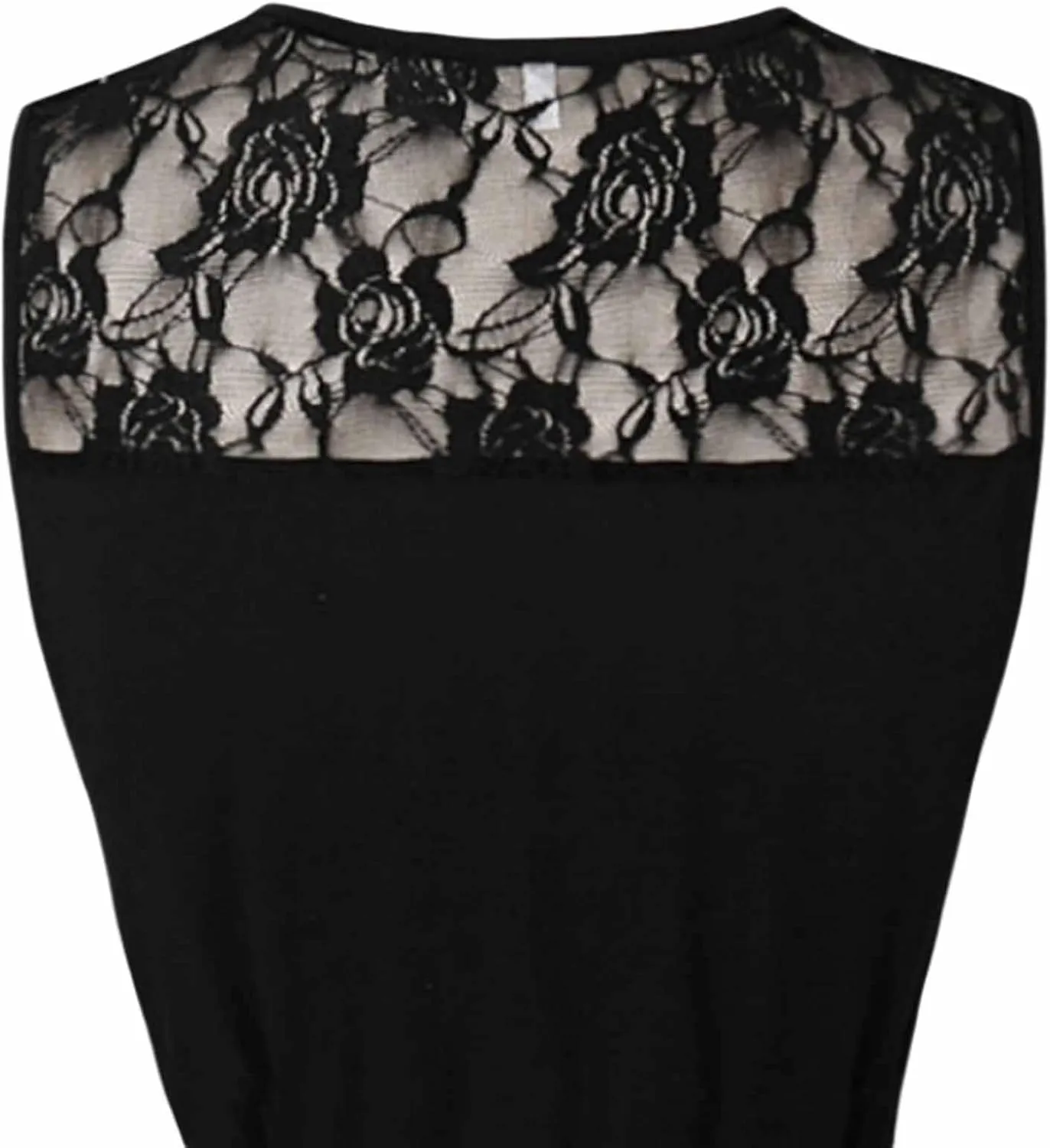 Womens Vintage Floral Lace Dresses Crewneck Sleeveless Wedding Guest Prom Party A line Cocktail Swing Dresses