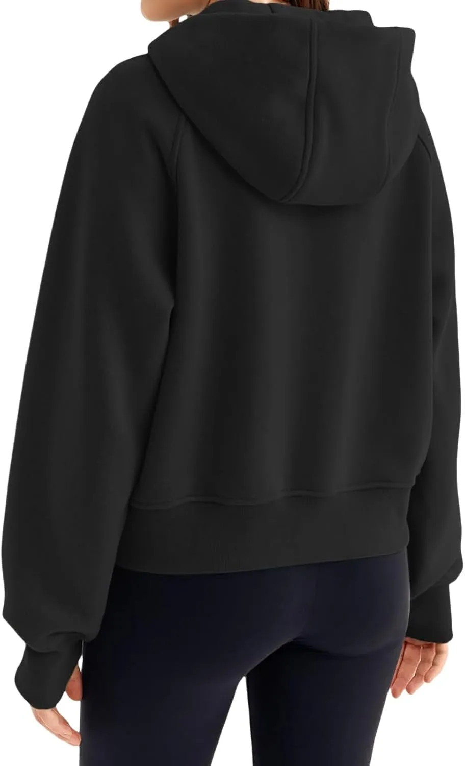 Womens Zip Up Hoodies Cropped Sweatshirts Fleece Jackets Fall Fashion Outfits Sweaters Winter Clothes Thumb Hole