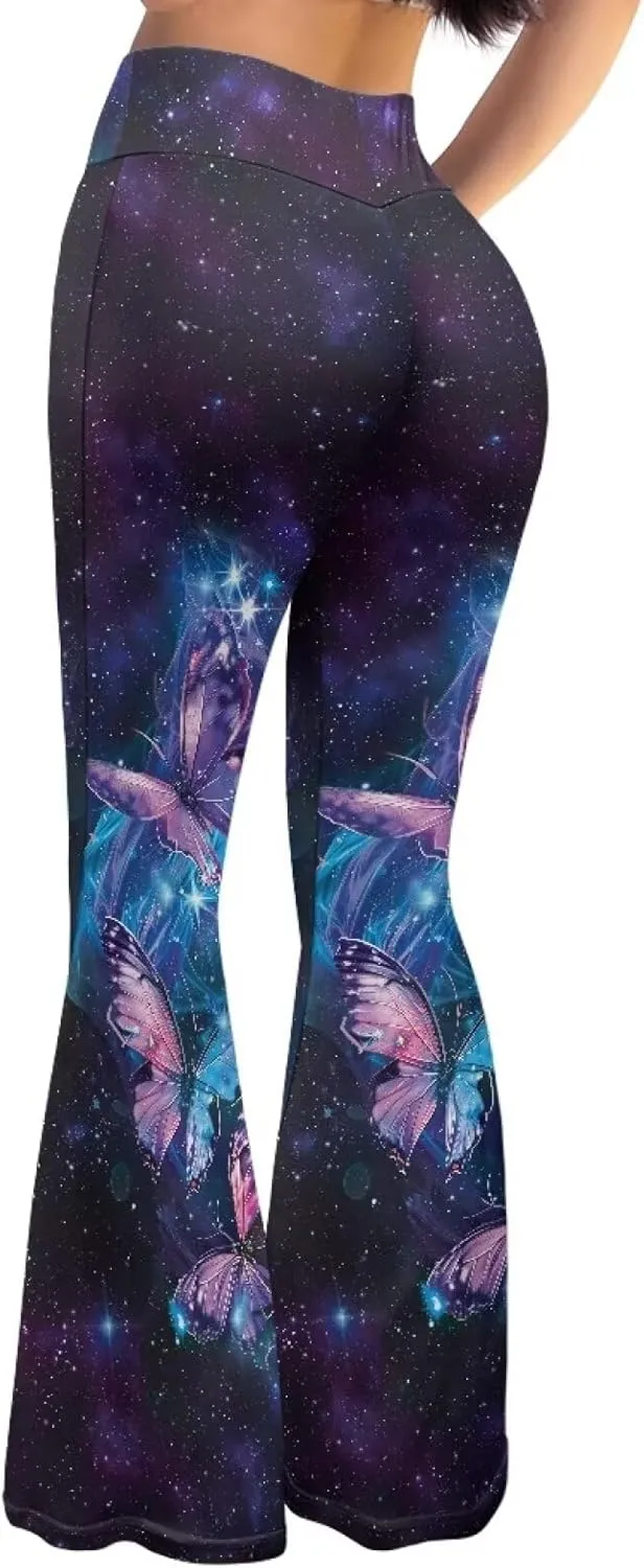 YEXIATODO Flared Yoga Pants for Women Girls Bootleg Yoga Pants Bell Bottom Pants Soft Flared Leggings Hippie Pants Tights