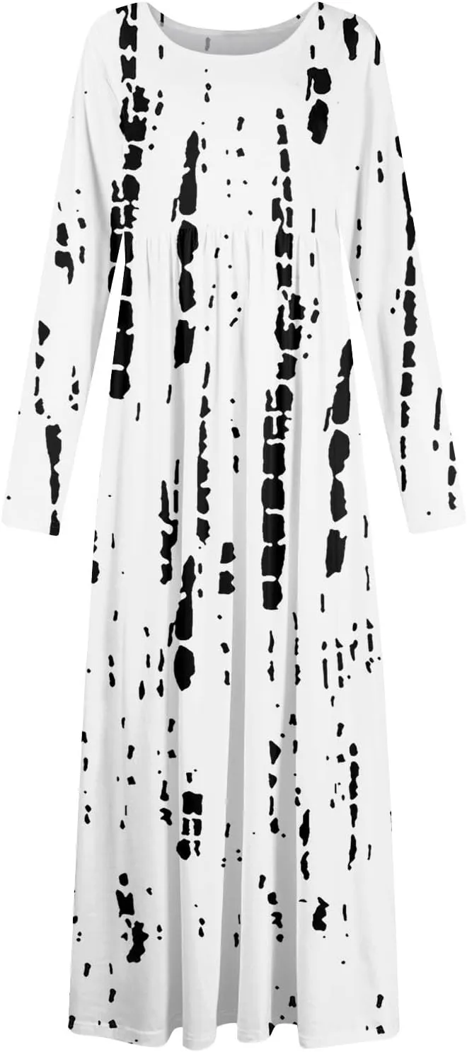 ZEFOTIM Long Sleeve Dress for Women Floral Dresses Summer Dresses for Women Long Dresses V Neck Dresses Spring Dresses